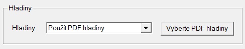 Vybrané hladiny v PDF